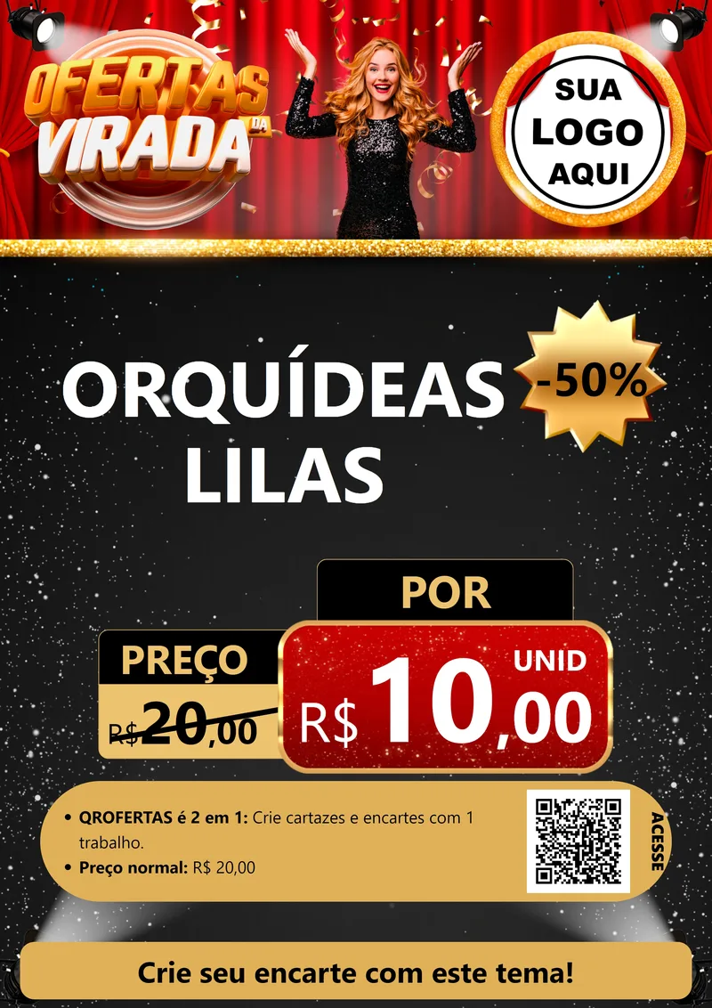 Modelo de Cartaz para Cartaz A4 Vertical com o tema Ofertas da Virada para Floricultura e jardim