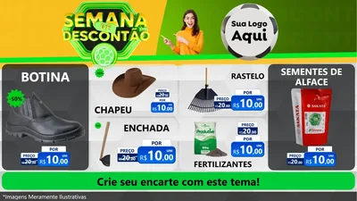 Modelo de TV para TV Horizontal com o tema Semana de Descontão - Copa para Agropecuária