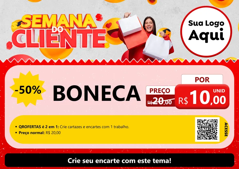 Modelo de Cartaz para Cartaz A4 Horizontal com o tema Semana do Cliente para Brinquedos