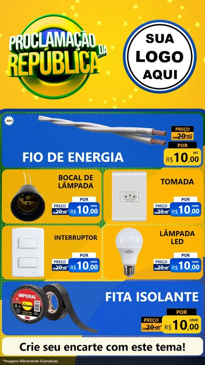Modelo de TV para TV Vertical com o tema Proclamação da República para Materiais Elétricos