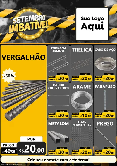 Modelo de Encarte para Encarte A4 Vertical com o tema Setembro Imbatível para Ferragens