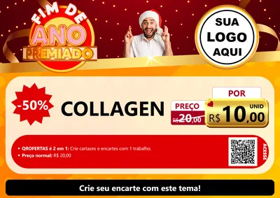 Modelo de Cartaz para Cartaz A4 Horizontal com o tema Fim de Ano Premiado para Suplementos alimentares