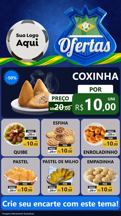 Modelo de Rede Social para Stories com o tema Ofertas (Futebol) para Salgadaria