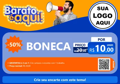 Modelo de Cartaz para Cartaz A4 Horizontal com o tema Barato é aqui para Brinquedos