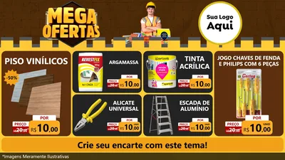 Modelo de TV para TV Horizontal com o tema Mega Ofertas para Material para Construção
