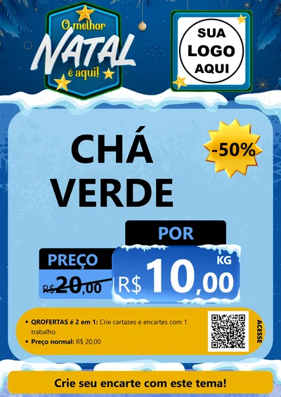 Modelo de Cartaz para Cartaz A4 Vertical com o tema O Melhor Natal É Aqui! para Produtos Naturais