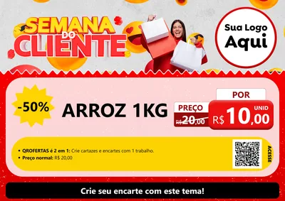 Modelo de Cartaz para Cartaz A4 Horizontal com o tema Semana do Cliente para Supermercado