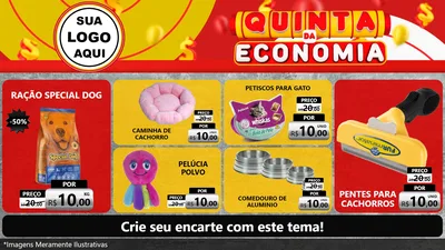 Modelo de TV para TV Horizontal com o tema Quinta da Economia para Pet Shop
