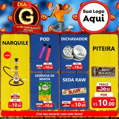 Modelo de Rede Social para Feed Facebook com o tema Dia G - O Dia Mais Barato Do Mês para Tabacaria
