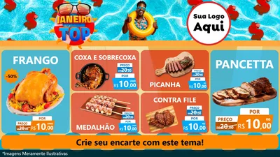 Modelo de TV para TV Horizontal com o tema Janeiro Top para Assados