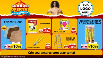 Modelo de TV para TV Horizontal com o tema Grandes Ofertas Para Economizar! para Material para Construção