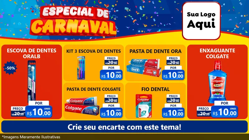 Modelo de TV para TV Horizontal com o tema Especial de Carnaval para Higiene Pessoal