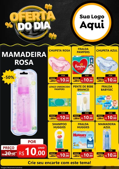 Modelo de Encarte para Encarte A4 Vertical com o tema Oferta Do Dia para Bebês