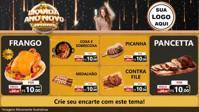 Modelo de TV para TV Horizontal com o tema Liquida Ano Novo Imperdível para Assados