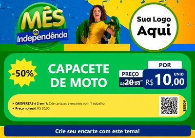 Modelo de Cartaz para Cartaz A4 Horizontal com o tema Mês da Independência para Moto peças