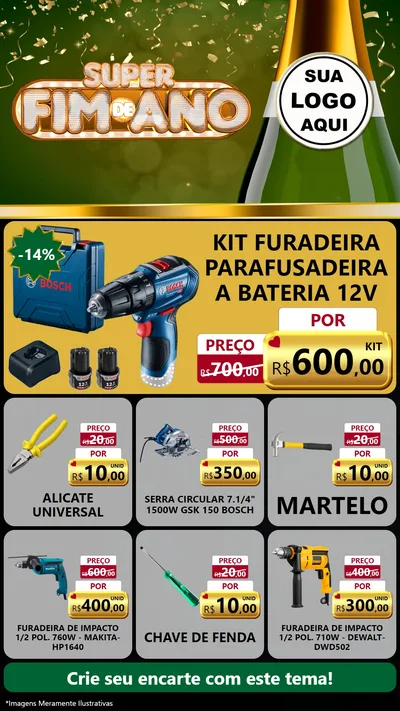 Modelo de Rede Social para Stories com o tema Super Fim de Ano para Maquinas e Ferramentas
