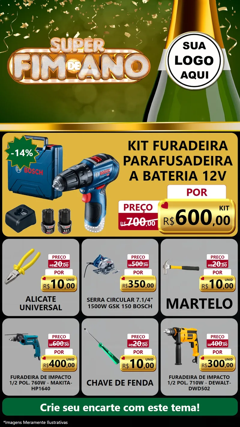 Modelo de Rede Social para Stories com o tema Super Fim de Ano para Maquinas e Ferramentas