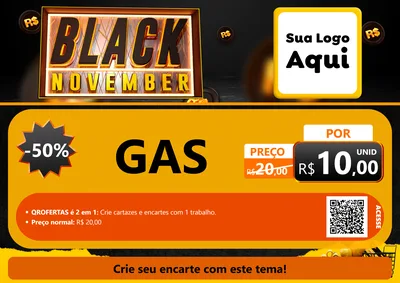 Modelo de Cartaz para Cartaz A4 Horizontal com o tema Black November para Água e gás