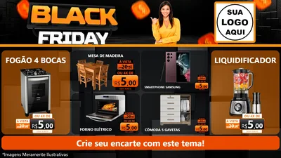 Modelo de TV para TV Horizontal com o tema Black Friday para Móveis e Eletro