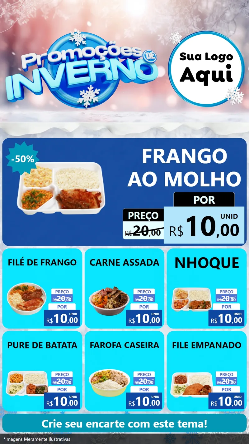 Modelo de Rede Social para Stories com o tema Promoções de Inverno para Restaurante