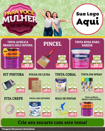 Modelo de Rede Social para Feed Instagram com o tema Para Você Mulher para Tintas e Ferramentas
