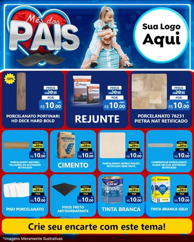 Modelo de Rede Social para Feed Instagram com o tema Mês Dos Pais para Pisos e revestimentos