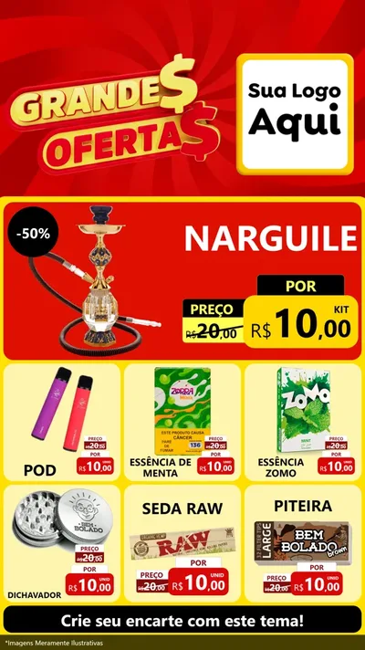 Modelo de Rede Social para Stories com o tema Grandes Ofertas para Tabacaria