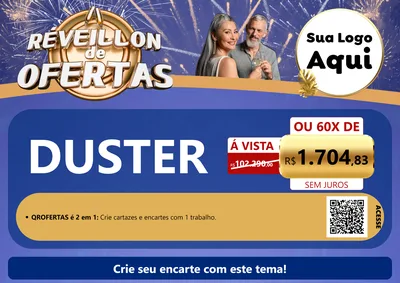 Modelo de Cartaz para Cartaz A4 Horizontal com o tema Réveillon de Ofertas para Concessionaria de Carros