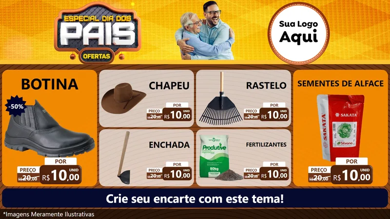 Modelo de TV para TV Horizontal com o tema Especial Dia dos Pais para Agropecuária