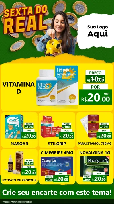 Modelo de Rede Social para Stories com o tema Sexta do Real para Farmácia