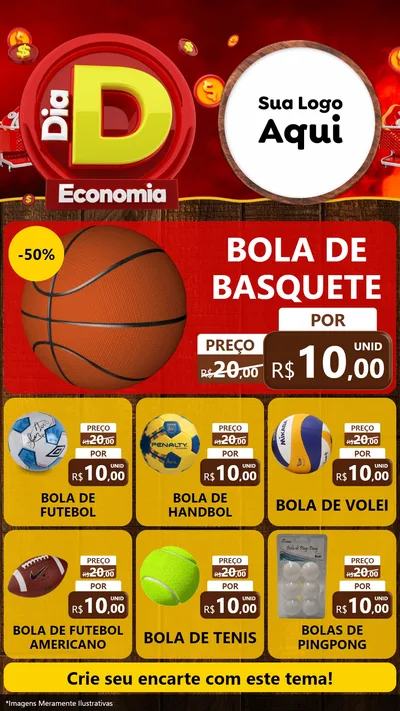 Modelo de Rede Social para Stories com o tema Dia D Economia para Artigos Esportivos