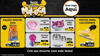 Modelo de TV para TV Horizontal com o tema Quarta e Quinta Maluca para Pet Shop