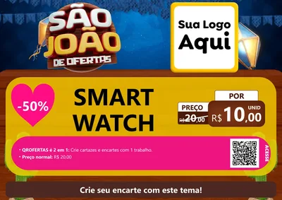 Modelo de Cartaz para Cartaz A4 Horizontal com o tema São João Ofertas Imbatíveis! - Junina para Informática