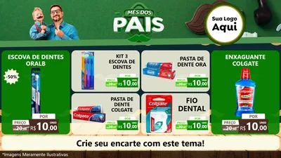 Modelo de TV para TV Horizontal com o tema Mês dos Pais para Higiene Pessoal
