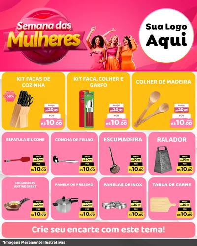 Modelo de Rede Social para Feed Instagram com o tema Semana das Mulheres para Utilidades Domésticas