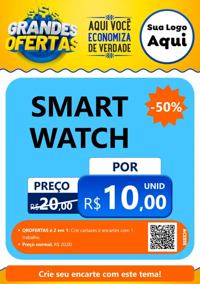 Modelo de Cartaz para Cartaz A4 Vertical com o tema Grandes Ofertas para Informática