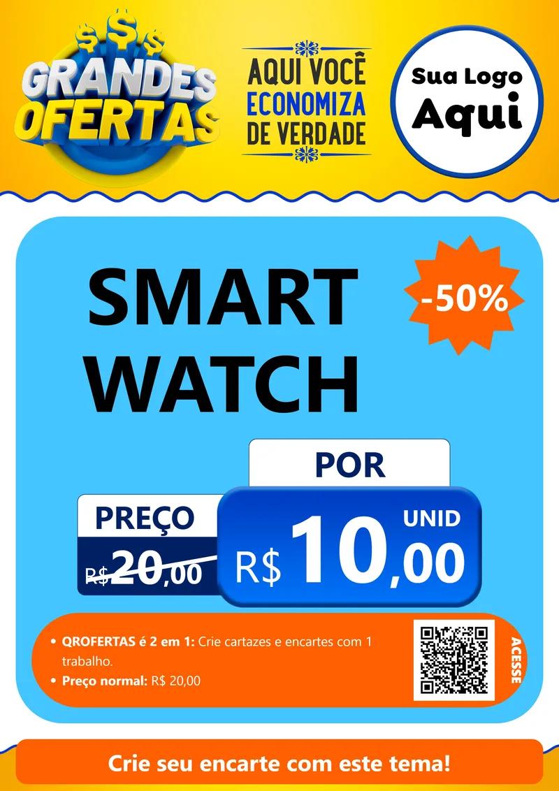 Modelo de Cartaz para Cartaz A4 Vertical com o tema Grandes Ofertas para Informática