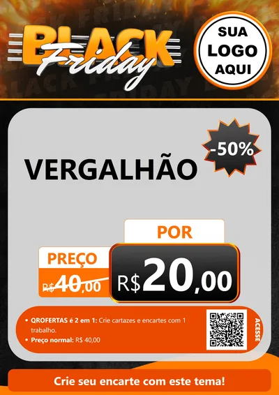 Modelo de Cartaz para Cartaz A4 Vertical com o tema Black Friday para Ferragens