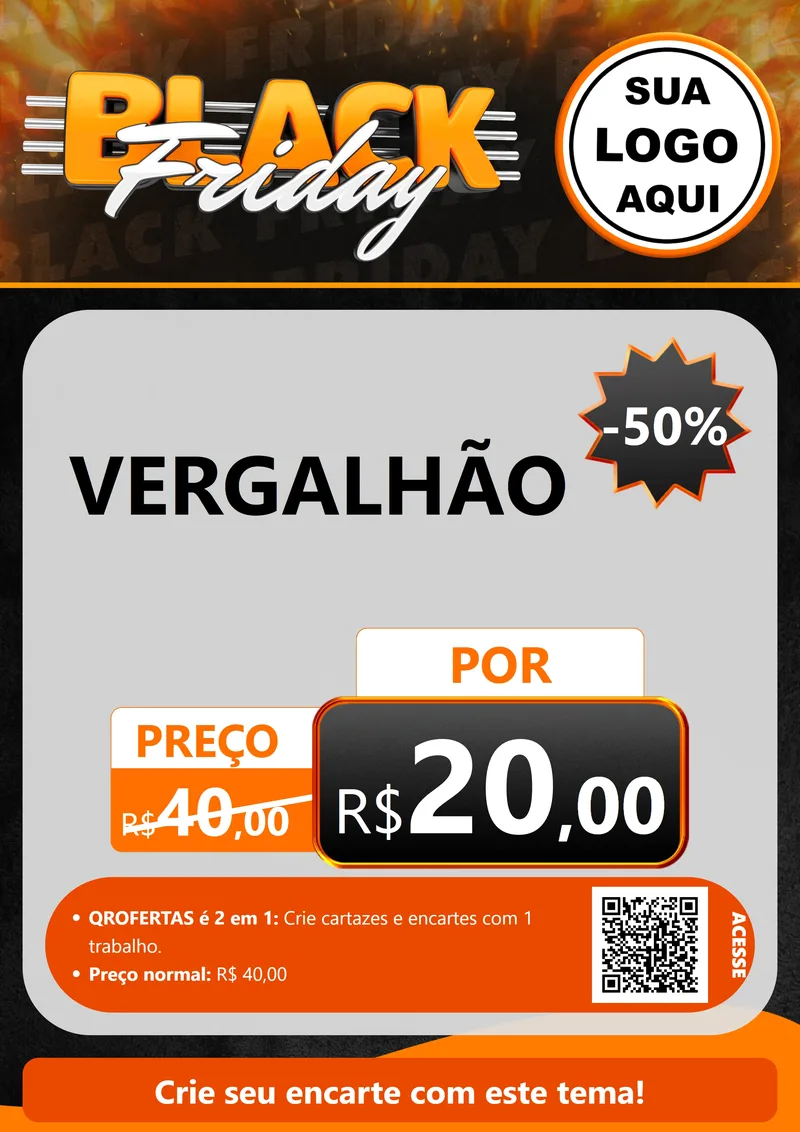 Modelo de Cartaz para Cartaz A4 Vertical com o tema Black Friday para Ferragens