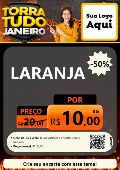 Modelo de Cartaz para Cartaz A4 Vertical com o tema Torra Tudo Janeiro para Hortifrúti
