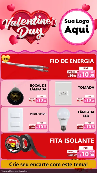 Modelo de TV para TV Vertical com o tema Valentine's Day para Materiais Elétricos