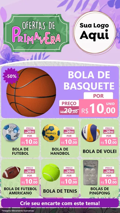 Modelo de Rede Social para Stories com o tema Ofertas de Primavera para Artigos Esportivos