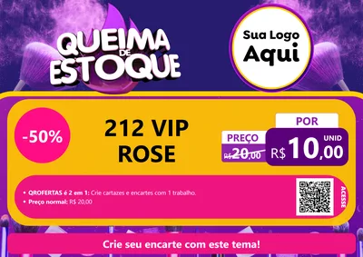 Modelo de Cartaz para Cartaz A4 Horizontal com o tema Queima de Estoque para Perfumes