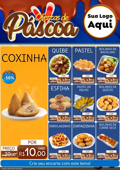 Modelo de Encarte para Encarte A4 Vertical com o tema Ofertas de Páscoa para Salgadaria