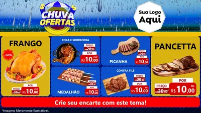 Modelo de TV para TV Horizontal com o tema Chuva de Ofertas para Assados
