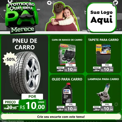 Modelo de Rede Social para Feed Facebook com o tema Promoção Que seu Pai Merece para Auto peças