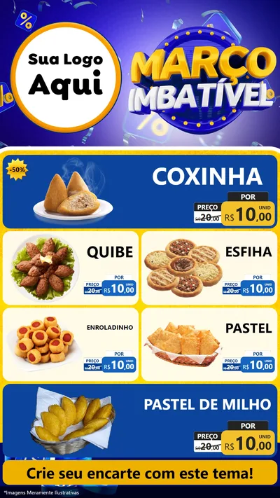 Modelo de TV para TV Vertical com o tema Março Imbatível para Salgadaria