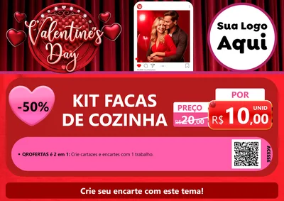 Modelo de Cartaz para Cartaz A4 Horizontal com o tema Valentine's Day para Utilidades Domésticas