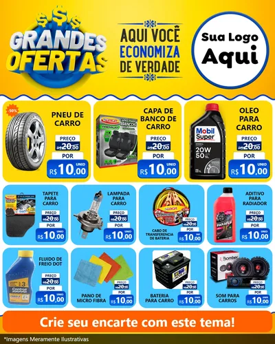 Modelo de Rede Social para Feed Instagram com o tema Grandes Ofertas para Auto peças