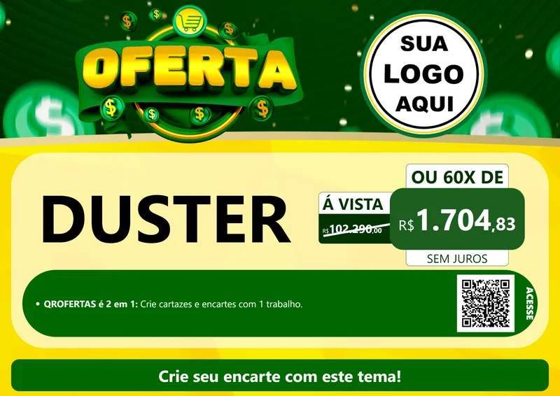 Modelo de Cartaz para Cartaz A4 Horizontal com o tema Oferta para Concessionaria de Carros
